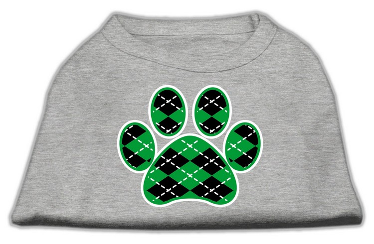 Argyle Paw Green Screen Print Shirt Grey Med